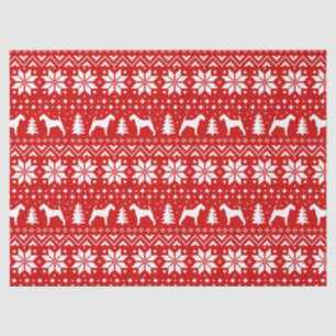 Papier Mousseline Rouge de motif de Noël de silhouettes de Terrier