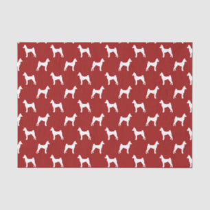 Papier Mousseline Rouge de motif de silhouettes de Basenji