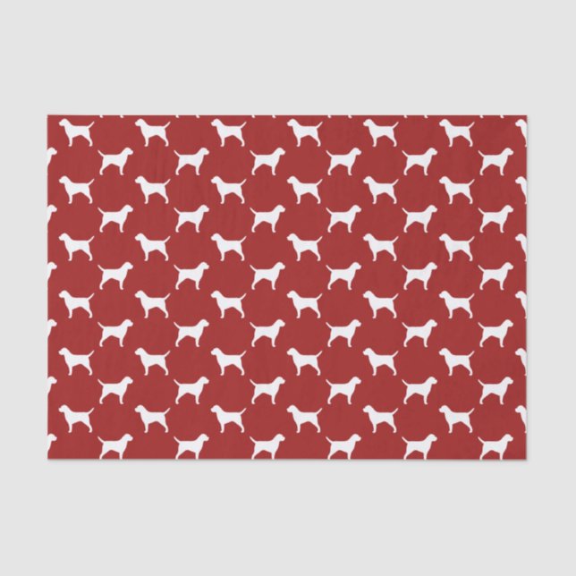 Papier Mousseline Rouge de motif de silhouettes de Terrier de (Recto)