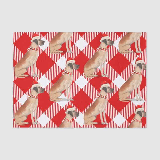 Papier Mousseline Rouge et blanc Plaid Grand Danse Noël (Recto)