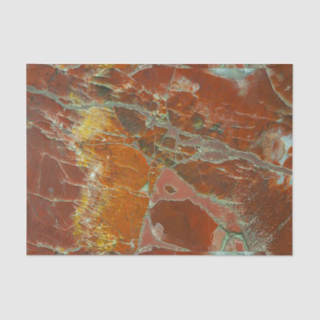 Papier Mousseline Rouge et bois de Pertrified d'or (Recto)