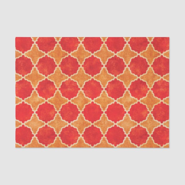 Papier Mousseline Rouge géométrique d'automne de Flutterby (Recto)