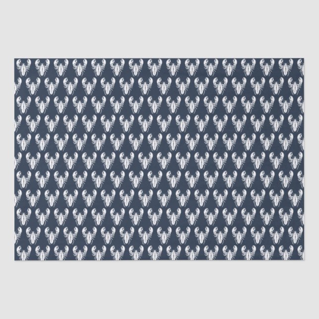 Papier Mousseline Rouge Homard Fruits de mer Maine Preppy Beach (Recto)