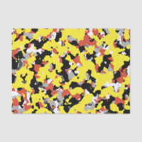 Rouge Jaune Noir Gris Camouflage Camo Fête