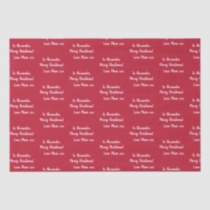 Papier Mousseline Rouge Joyeux Noël Personnalisé De Maman