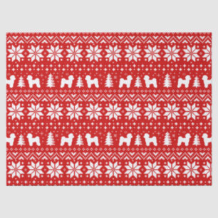 Papier Mousseline Rouge maltais de motif de Noël de silhouettes