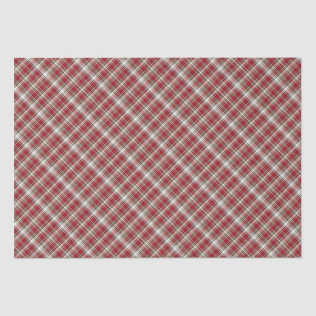 Papier Mousseline Rouge, Mocha et Plaid à la crème (Recto)