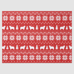 Papier Mousseline Rouge polonais de motif de Noël de chiens de