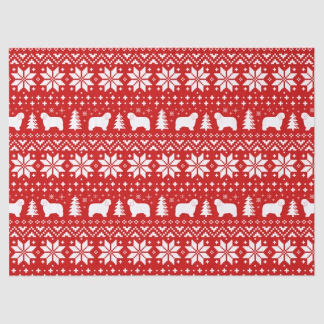 Papier Mousseline Rouge polonais de motif de Noël de chiens de (Recto)