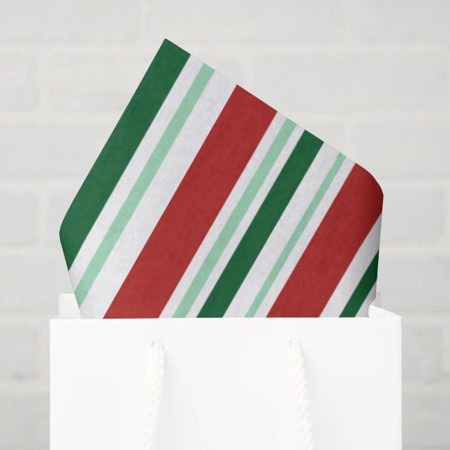 Papier Mousseline Rouge, Vert, Blancs, Blancs (Sac cadeau)