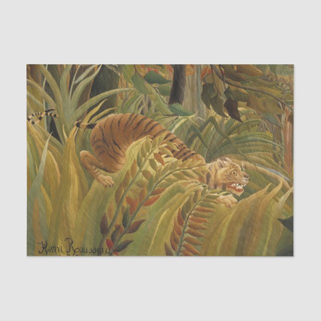 Papier Mousseline Rousseau Jungle Tropical Tiger Art (Recto)
