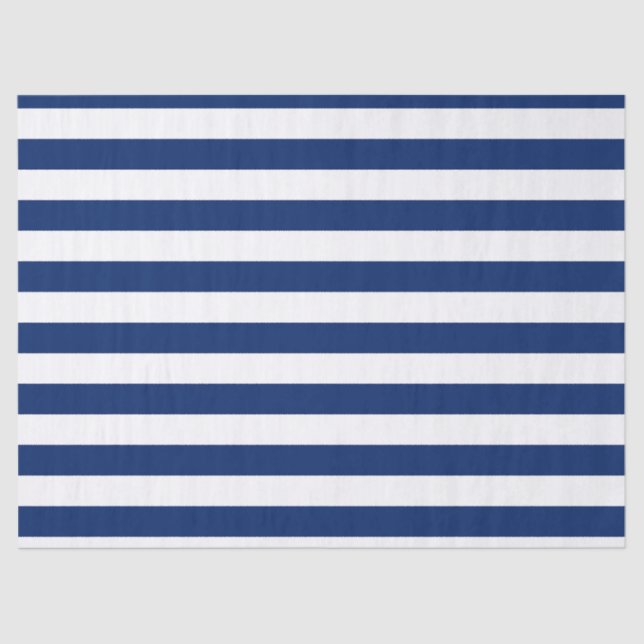 Papier Mousseline Royal Blue and White Stripes (Recto)