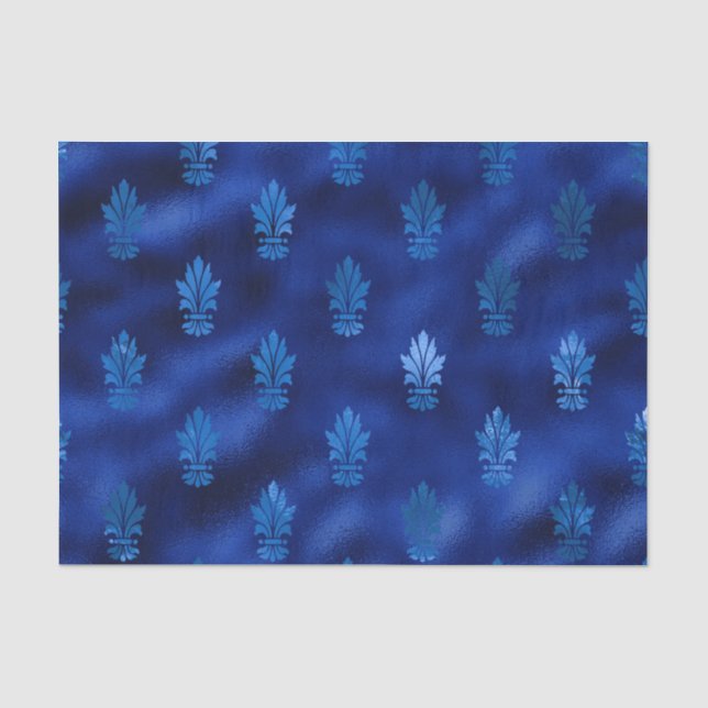 Papier Mousseline Royal Blue et Silver (Recto)