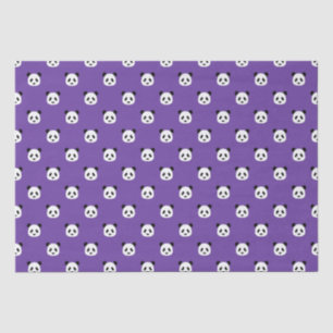 Papier Mousseline Royal Purple - Motif Panda minimaliste