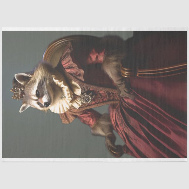 Papier Mousseline Royal Regal Queen Raccoon #2 Découpage (Recto)