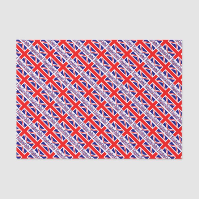 Papier Mousseline Royaume-Uni Flg et Word Vinque (Recto)