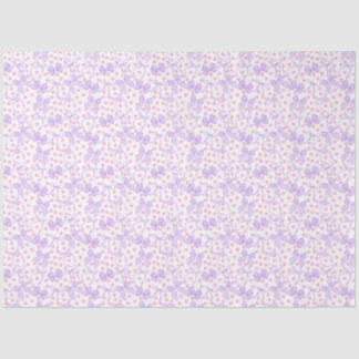 Papier Mousseline Rubans violets à pois roses