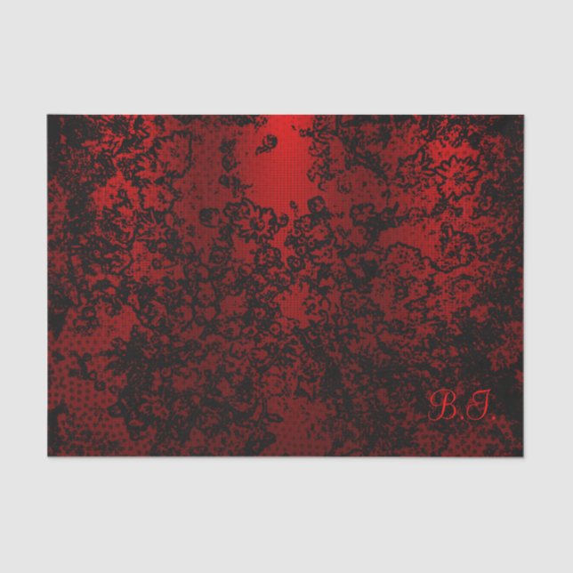 Papier Mousseline Ruby red black stylish floral vibrant élégant (Recto)