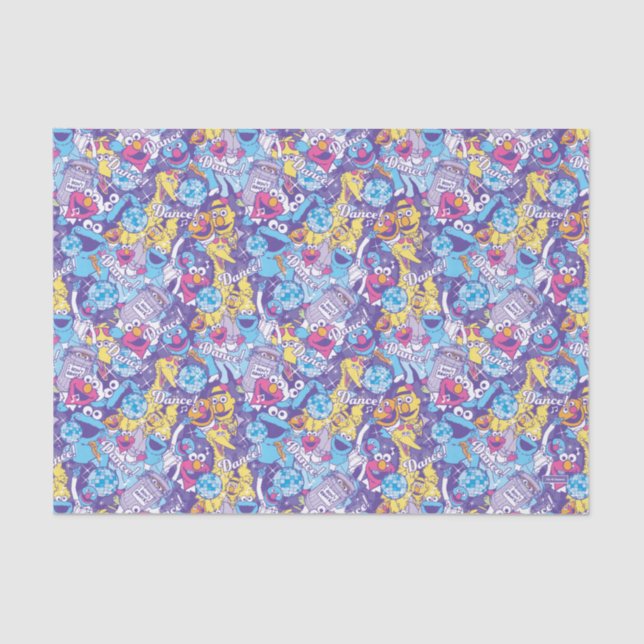 Papier Mousseline Rue Sésame| Motif de danse Super (Recto)