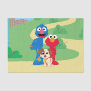 Papier Mousseline Rue Sésame   Tango Avec Grover & Elmo