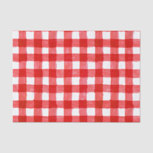 Papier Mousseline Russe Buffalo Check papier de tissus rouge et blan