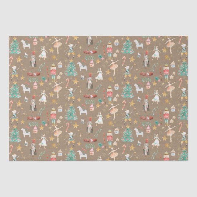 Papier Mousseline Russe Kraft Christmas Nutcracker Ballet (Recto)