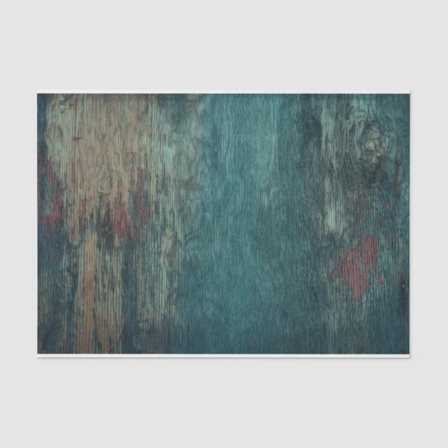 Papier Mousseline Russe Pays Grain de bois Turquoise (Recto)
