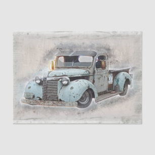 Papier Mousseline Russe Vieux Camion Vintage Découpage