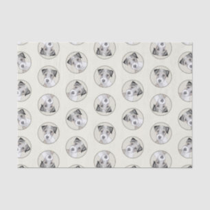 Papier Mousseline Russell Terrier Peinture Rough Original Chien Art