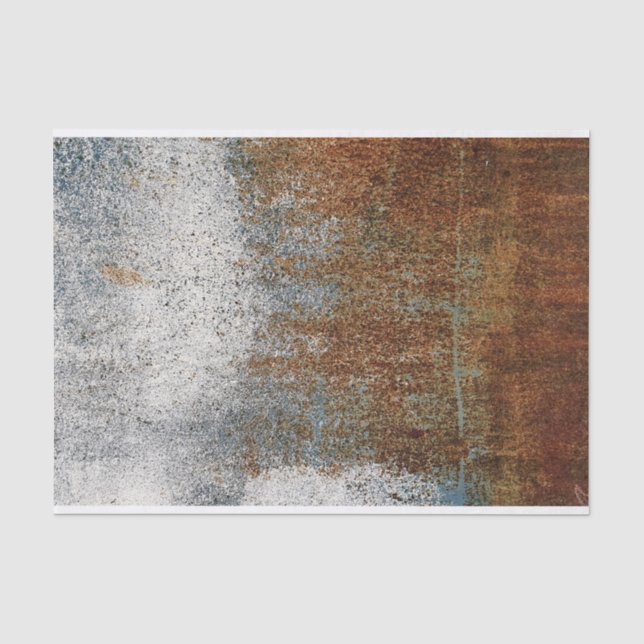 Papier Mousseline Rust & Grey Texture Grunge Décor Urbain Distressé (Recto)
