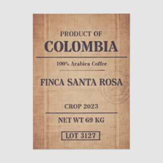 Papier Mousseline Rustic Arabica Coffee Packaging FC8 Decoupage