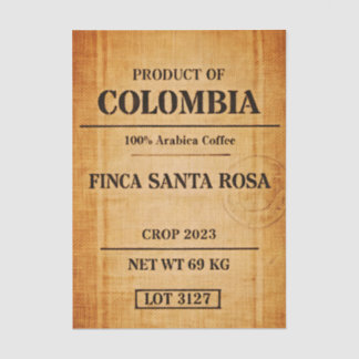 Papier Mousseline Rustic Colombian Coffee Burlap Sack FC6 Decoupage