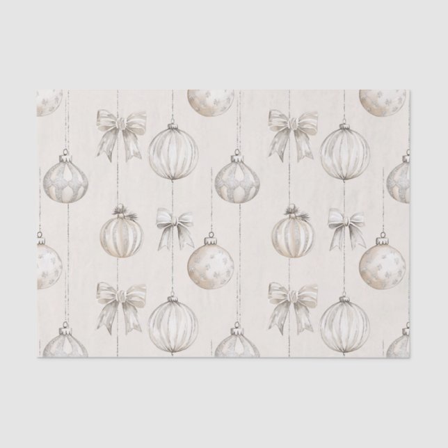 Papier Mousseline Rustic Cream Snowflakes Ornaments Christmas (Recto)