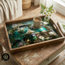 Rustic Turquoise Floral Truck Decoupage