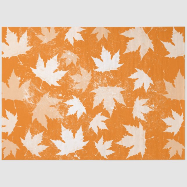 Papier Mousseline Rustique Automne Feuilles Motif (Recto)