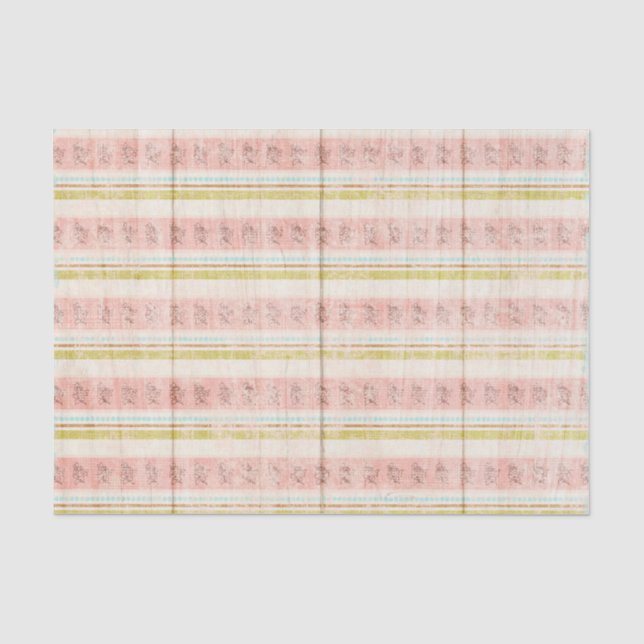 Papier Mousseline Rustique Bois rose Chic Tea Party (Recto)