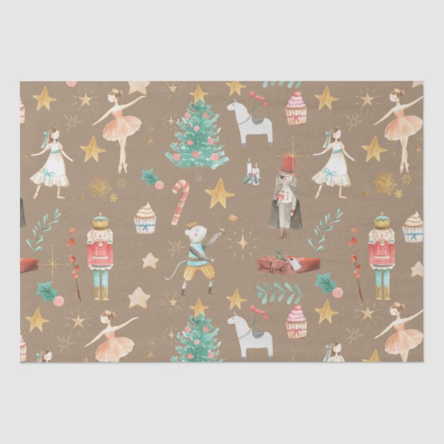 Papier Mousseline Rustique Kraft Tout Casse-Noisette Noël (Recto)