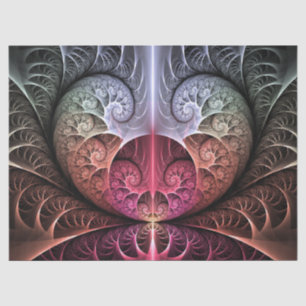 Papier Mousseline Rythme cardiaque, art fractal surréaliste abstrait