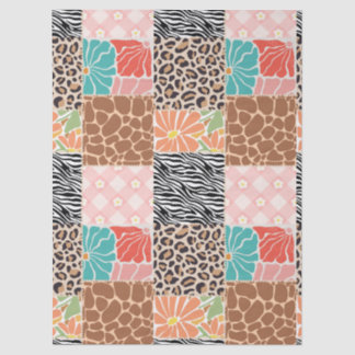 Papier Mousseline Sac cadeau à motif animal et floral en patchwork t