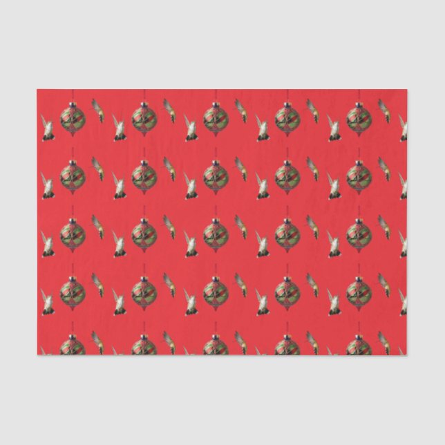 Papier Mousseline Sac cadeau de Noël aux colibris (Recto)