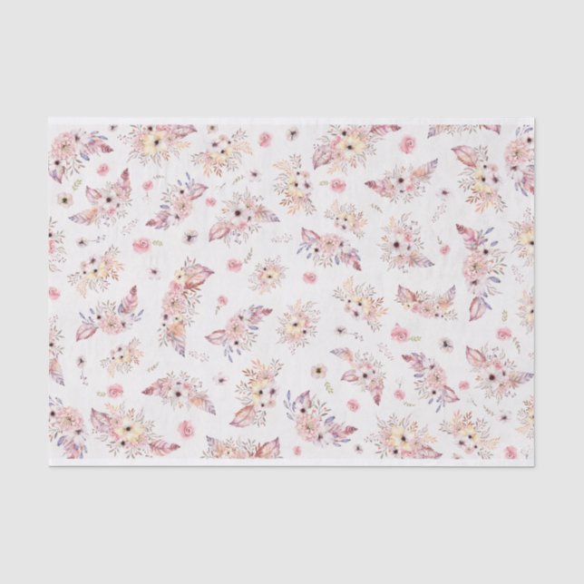 Papier Mousseline Sac fourre-tout de Bouquets de Fleurs de Bohême vi (Recto)