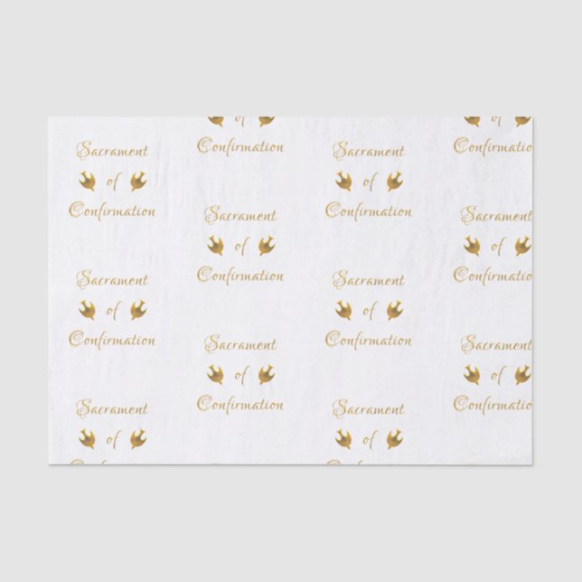 Papier Mousseline Sacrement d'or de la Confirmation et de l'Esprit S (Recto)