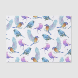 Papier Mousseline Safari d'aquarelle : Oiseaux (Customizeable BG)