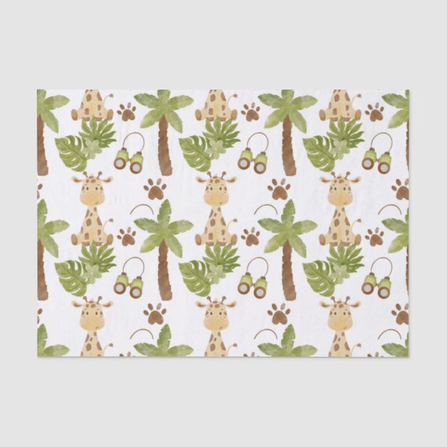 Papier Mousseline Safari en girafe de la Cute (Recto)