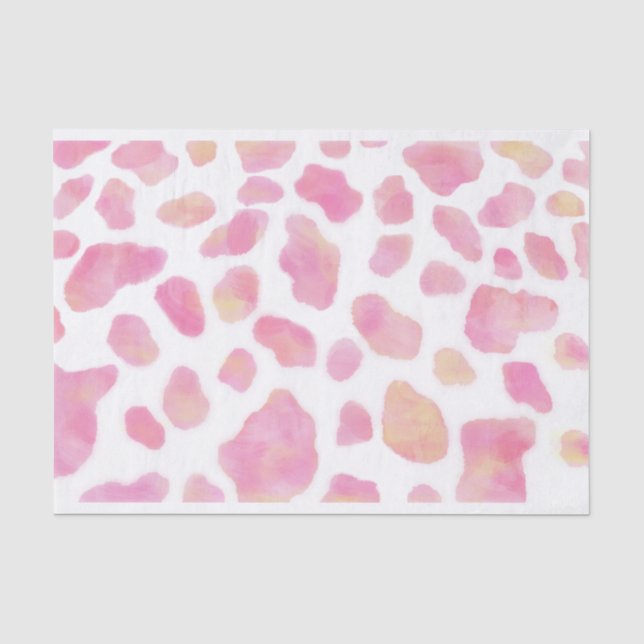 Papier Mousseline SAFARI ROSE - Papier Tissu Motif léopard rose (Recto)