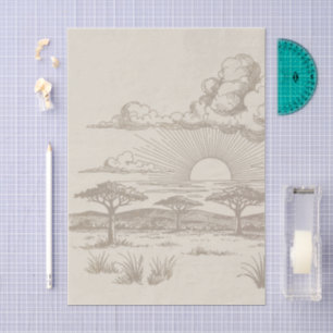 Papier Mousseline Safari Toile, Aventure Sauvage Bébé Neutre Scène