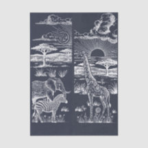 Safari Toile, Baby Aventure Sauvage Navy