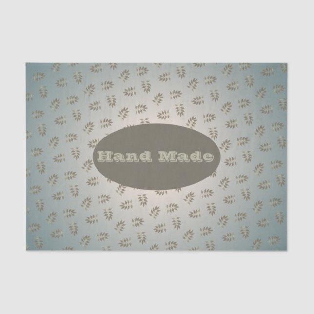 Papier Mousseline Sage de verdure feuille main fait ou Merci (Recto)