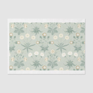Papier Mousseline Sage doux et florale de crème