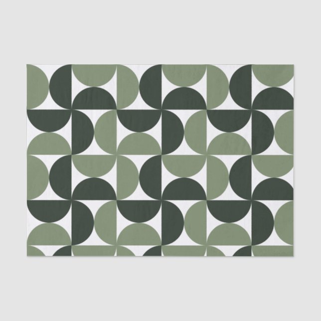 Papier Mousseline Sage Green Mid Century Motif moderne (Recto)